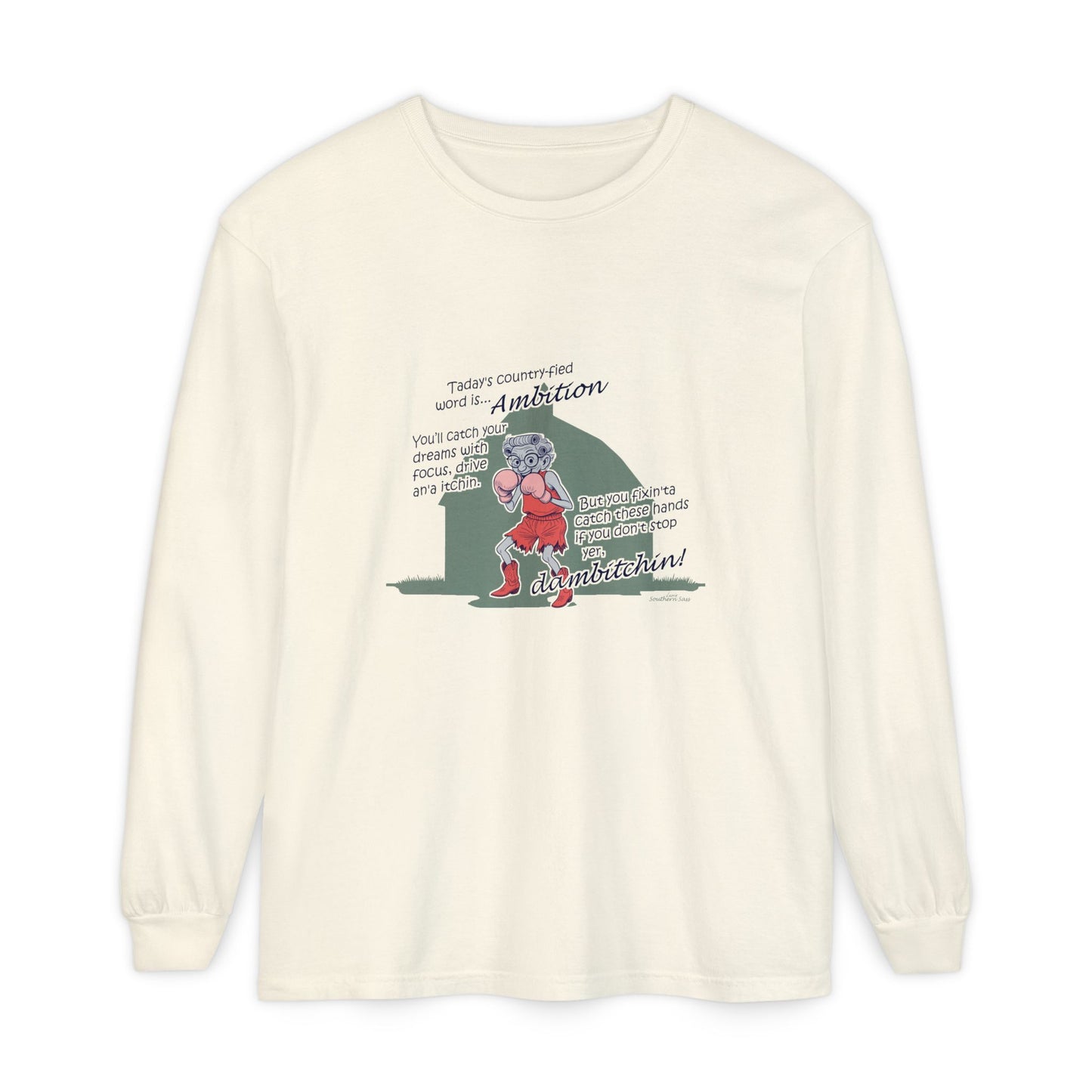 Ambition - Unisex Garment-dyed Long Sleeve T-Shirt