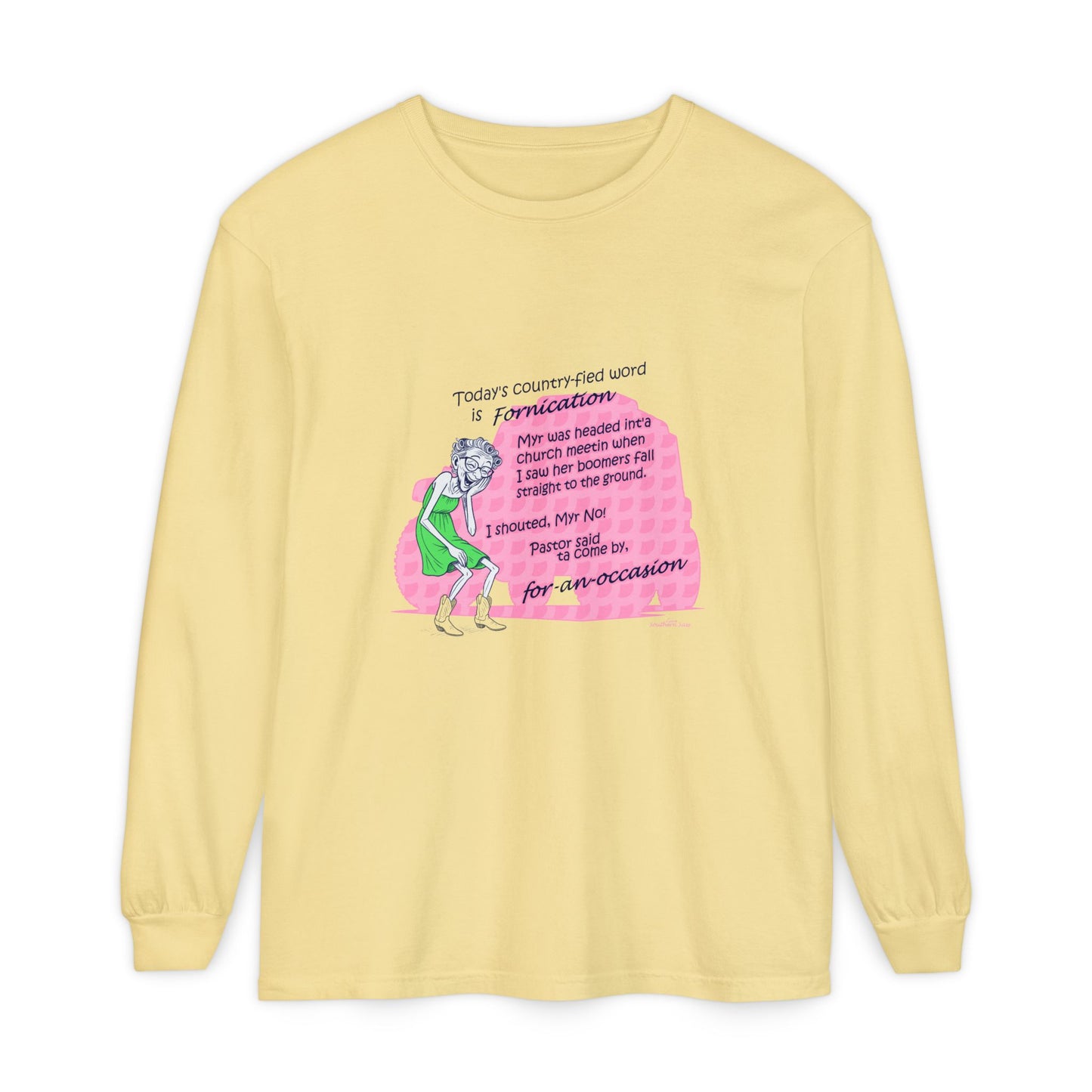 Forny - Unisex Garment-dyed Long Sleeve T-Shirt