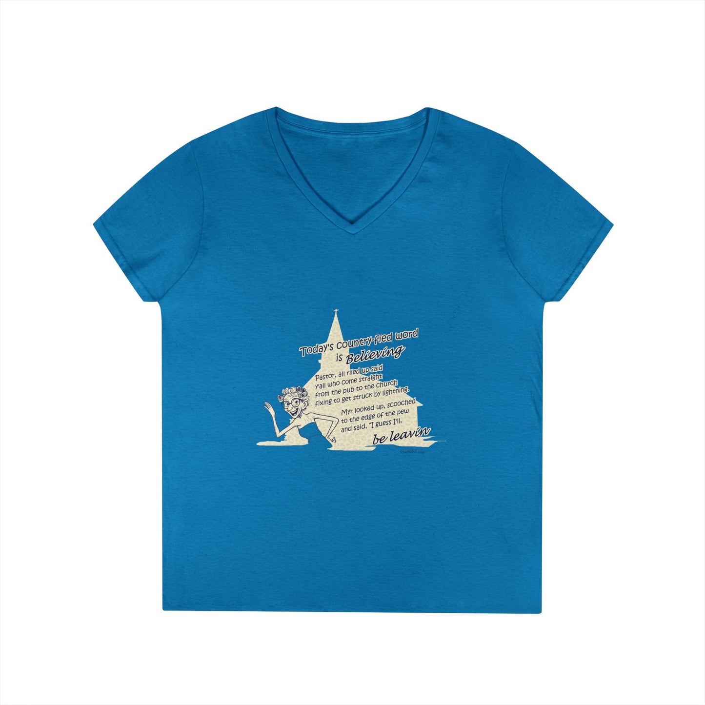 Believing - Ladies' V-Neck T-Shirt