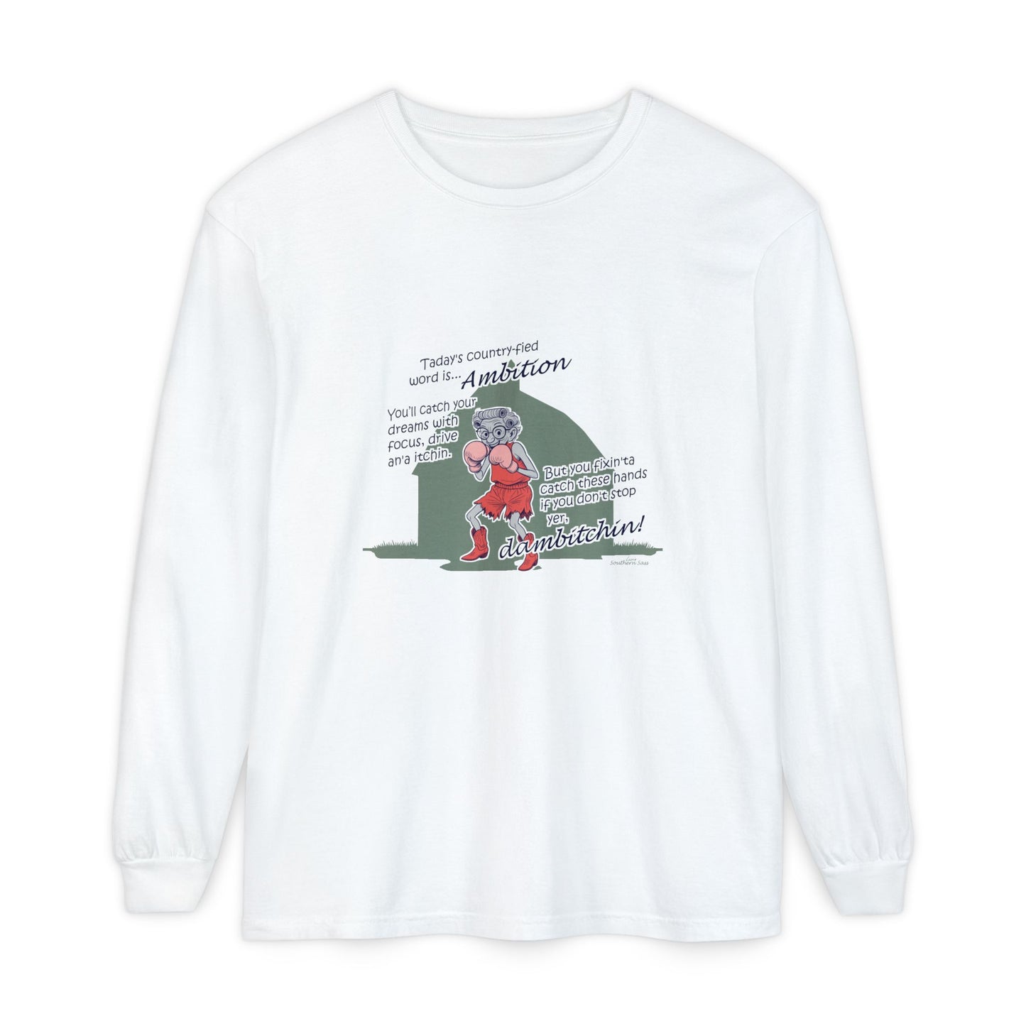 Ambition - Unisex Garment-dyed Long Sleeve T-Shirt