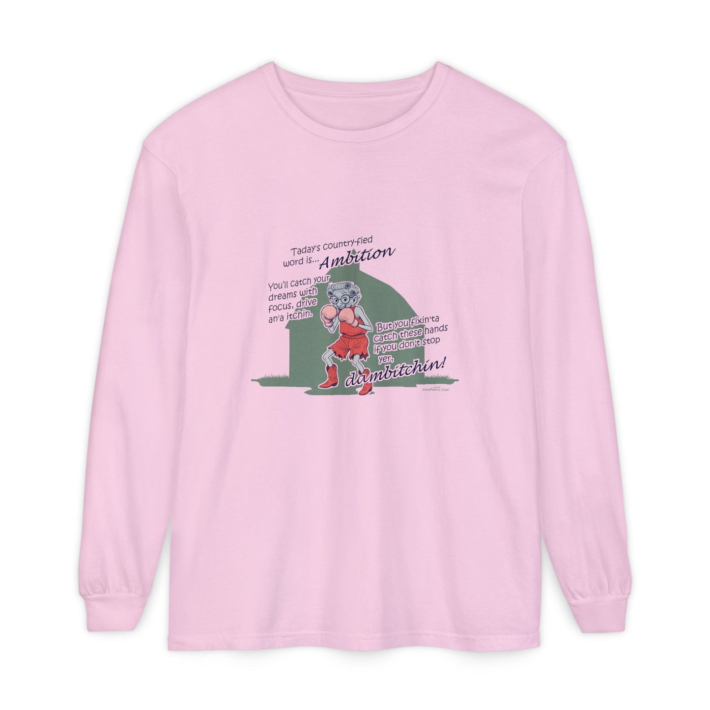 Ambition - Unisex Garment-dyed Long Sleeve T-Shirt