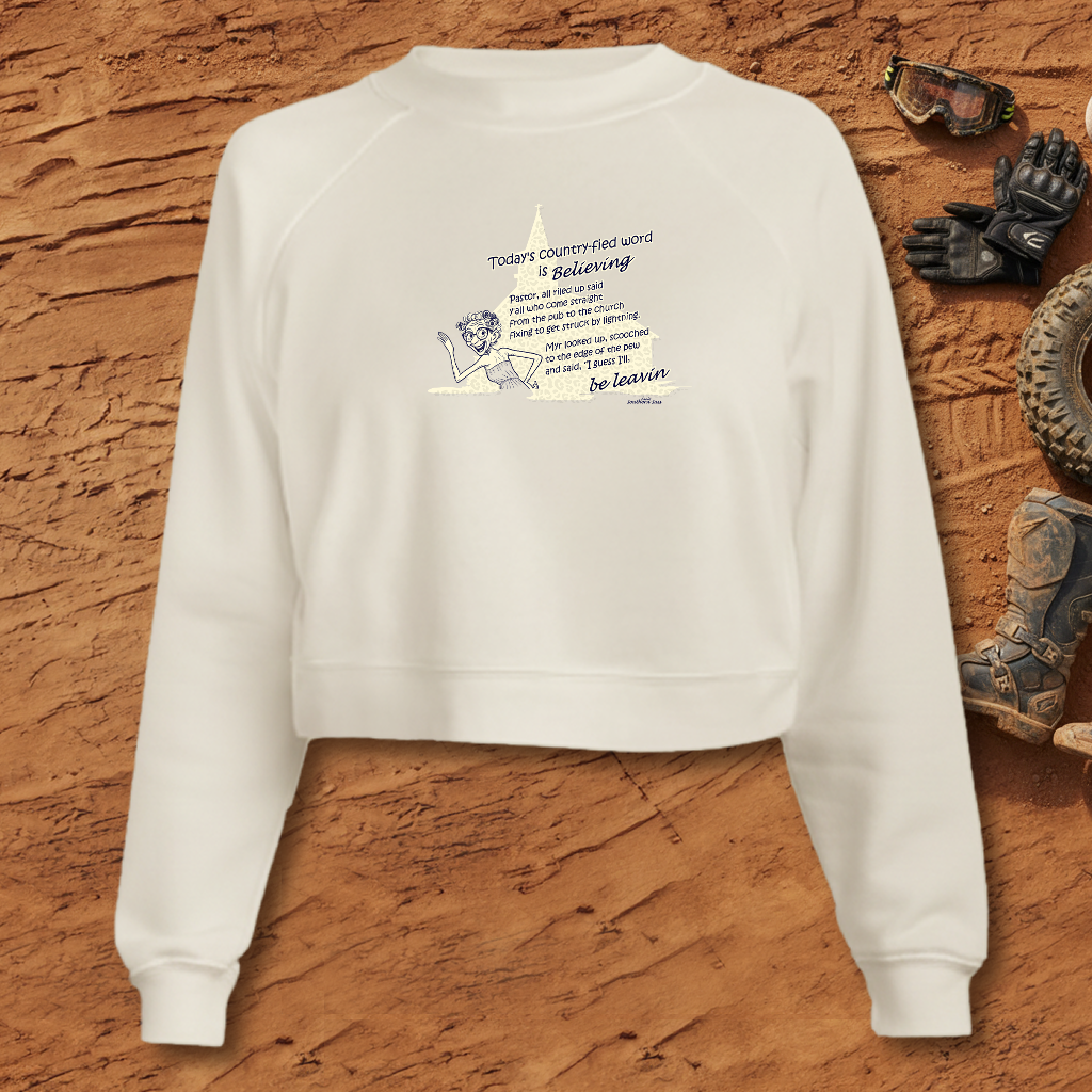 Believing - Women's Cropped Fleece Pullover