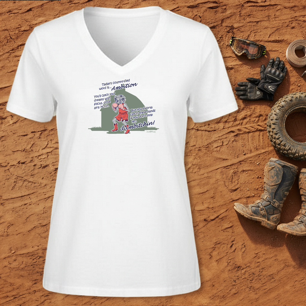 Ambition- Ladies' V-Neck T-Shirt