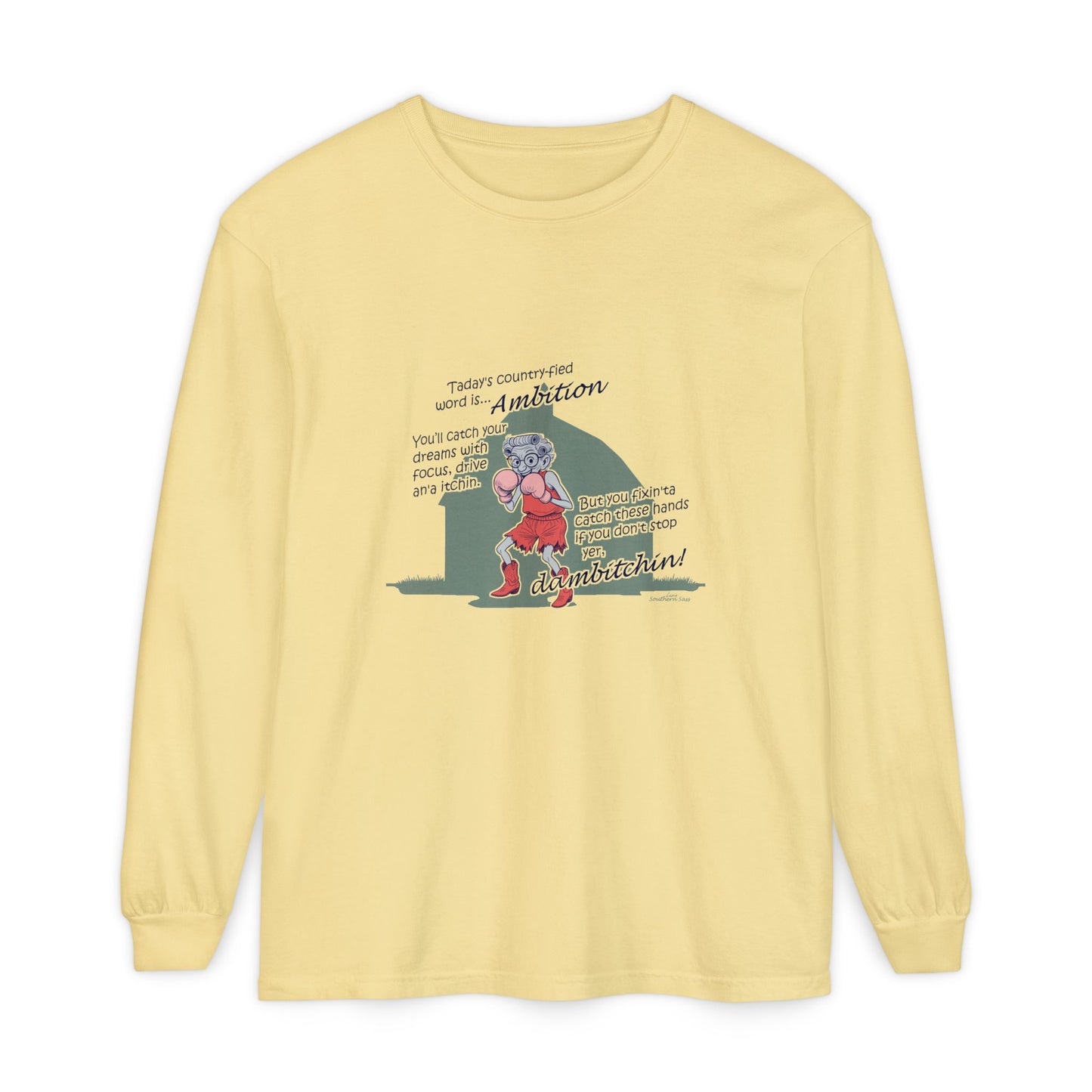 Ambition - Unisex Garment-dyed Long Sleeve T-Shirt